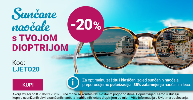 -20% na sunčane naočale s dioptrijom