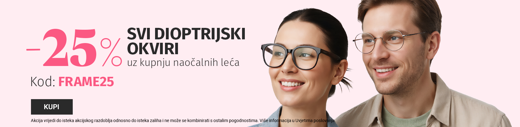 -25% korekcijski okvirji pri nakupu leč