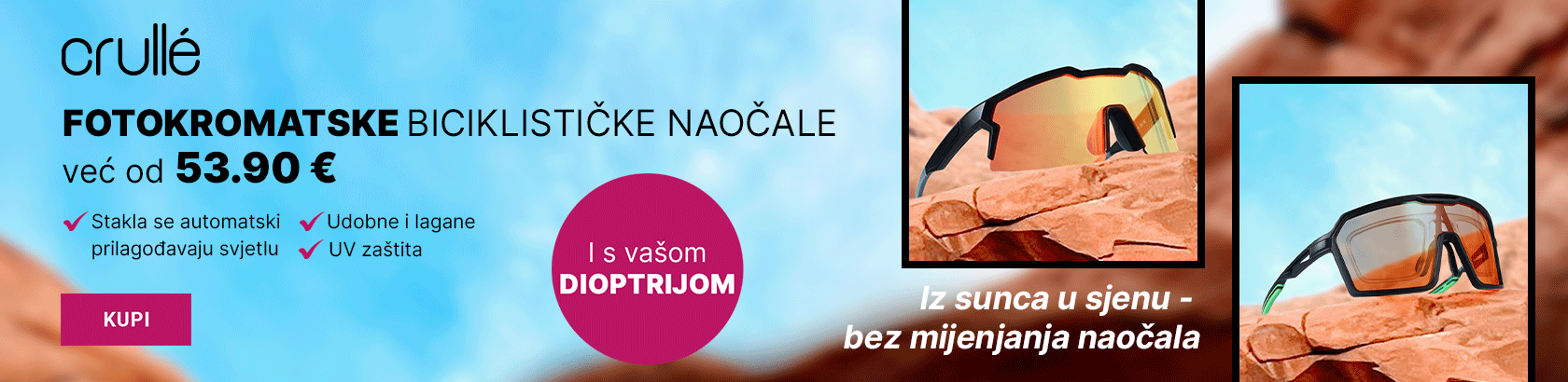 Crullé fotokromatske biciklističke naočale