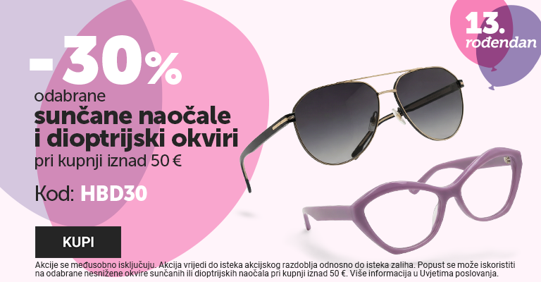 Izbrane znamke 30% off sonce ali korekcija nad 50 €