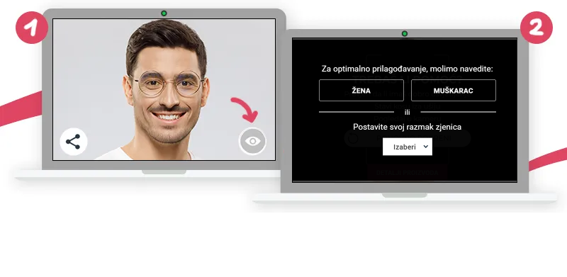 přizpůspení virtuálního zrcadla